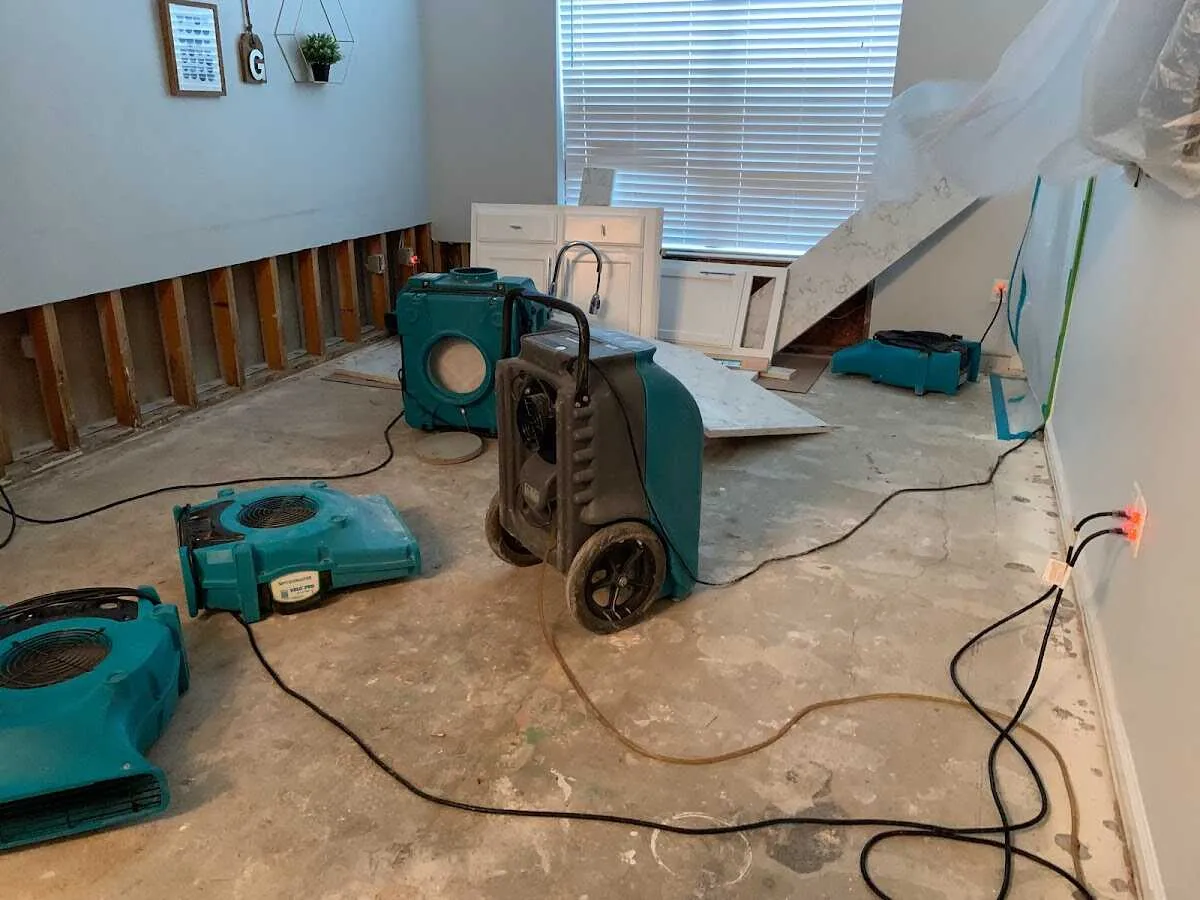 Dehumidifier in flood-cut room for Water Extraction & Removal in Erie